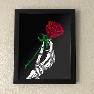 Skeleton Rose Wall Art